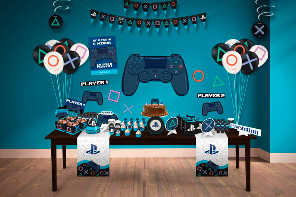 Jogo Tema Decoração De Festa De Aniversário para Meninos, Gamepad